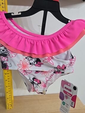 Disney Junior Minnie Mouse 2 Piece Swimsuit UPF 50+, 2T NWT